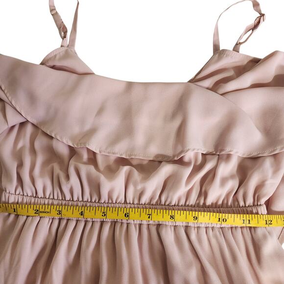 Show Me Your Mumu Womens Caitlin Ruffle Maxi Dress Size XS Dusty Blush Wedding - Picture 12 of 13